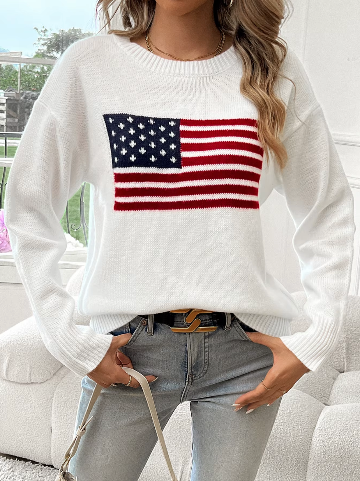 Valenzora | Baumwollstrickpullover mit Rundhals