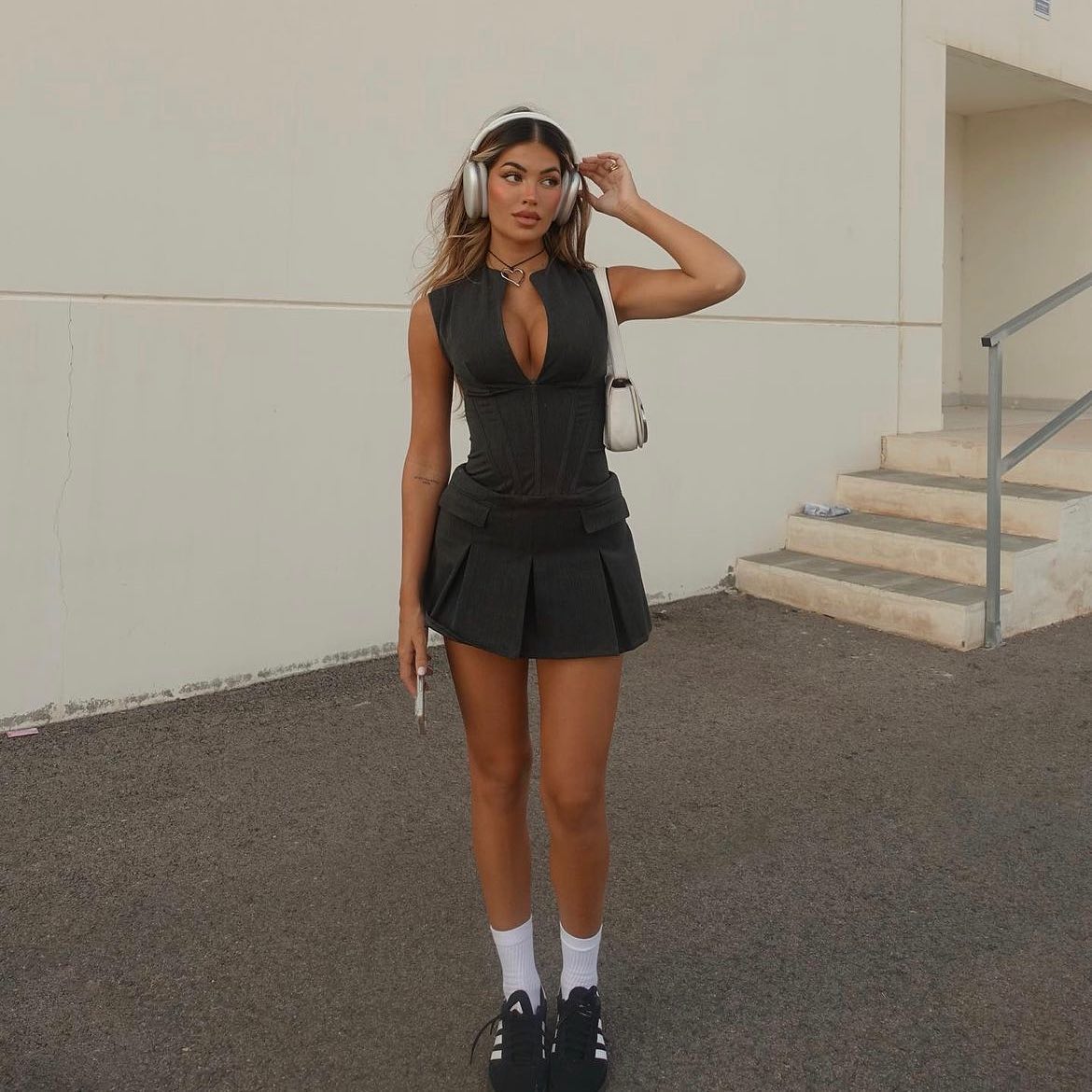 Valenzora | Mini dress with corset and pleated skirt for women