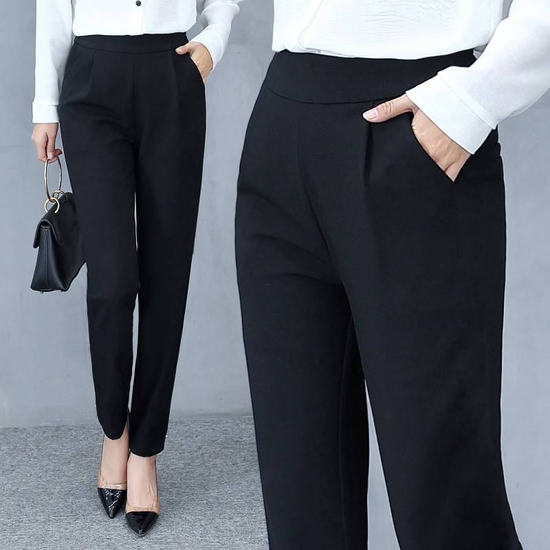 Valenzora | Thin silk ankle-length trousers with a high waist and flexible pencil shape