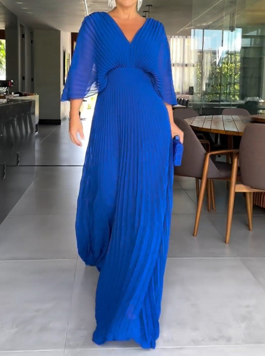 Valenzora | Vibrant pleated maxi dress