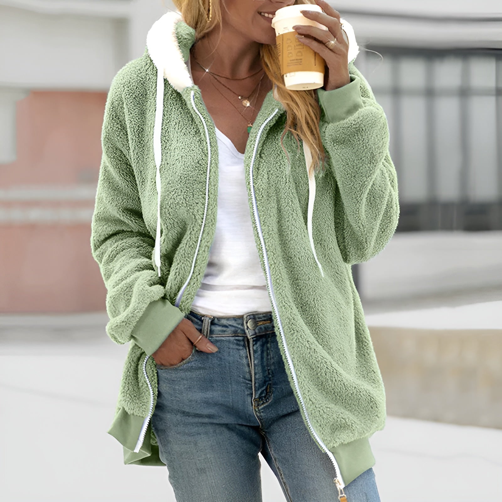 Valenzora | Bequeme, superweiche Fleecejacke mit Kapuze