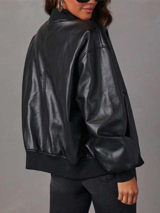 Valenzora | Lockere Lederjacke für Damen