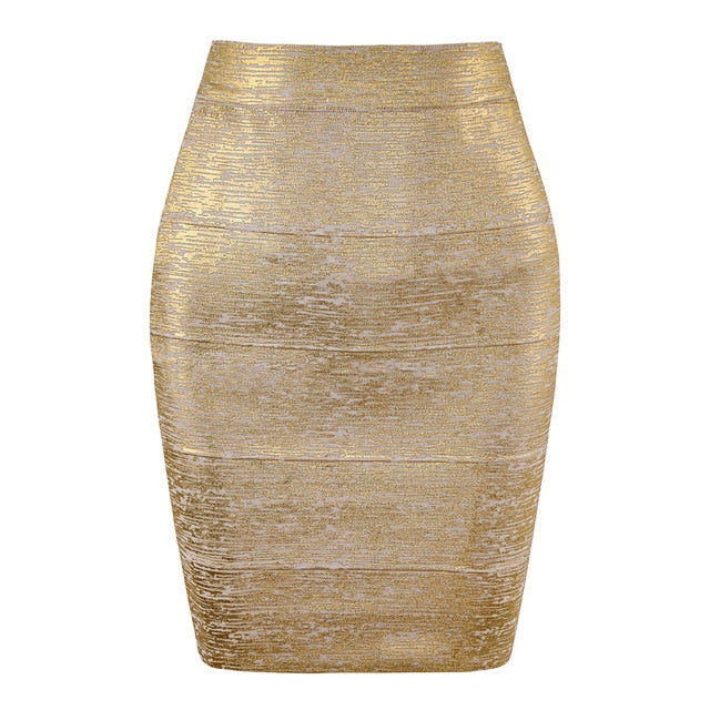 Valenzora | Glitter & Gold Pencil Skirt