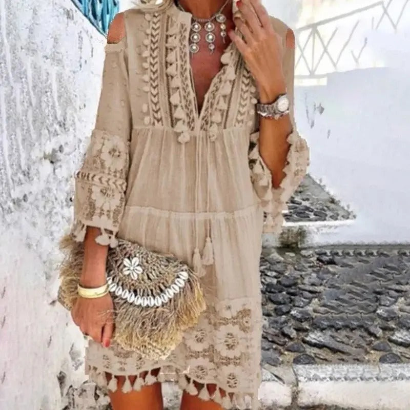 Valenzora | Minikleid mit Boho-Spitze
