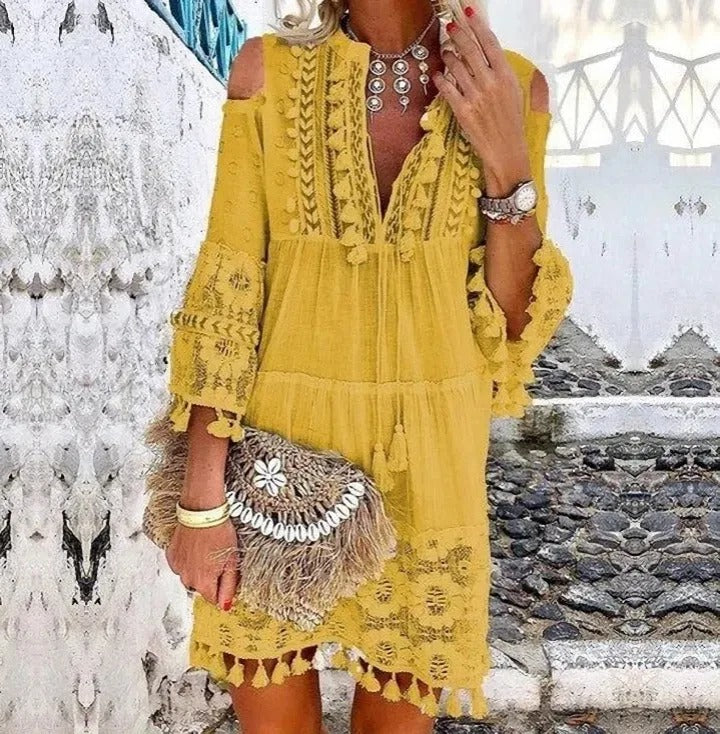 Valenzora | Minikleid mit Boho-Spitze