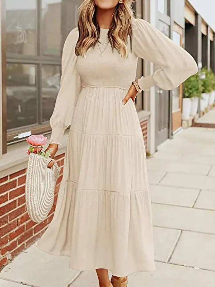 Valenzora | Midi dress with long sleeves and dinner jackets