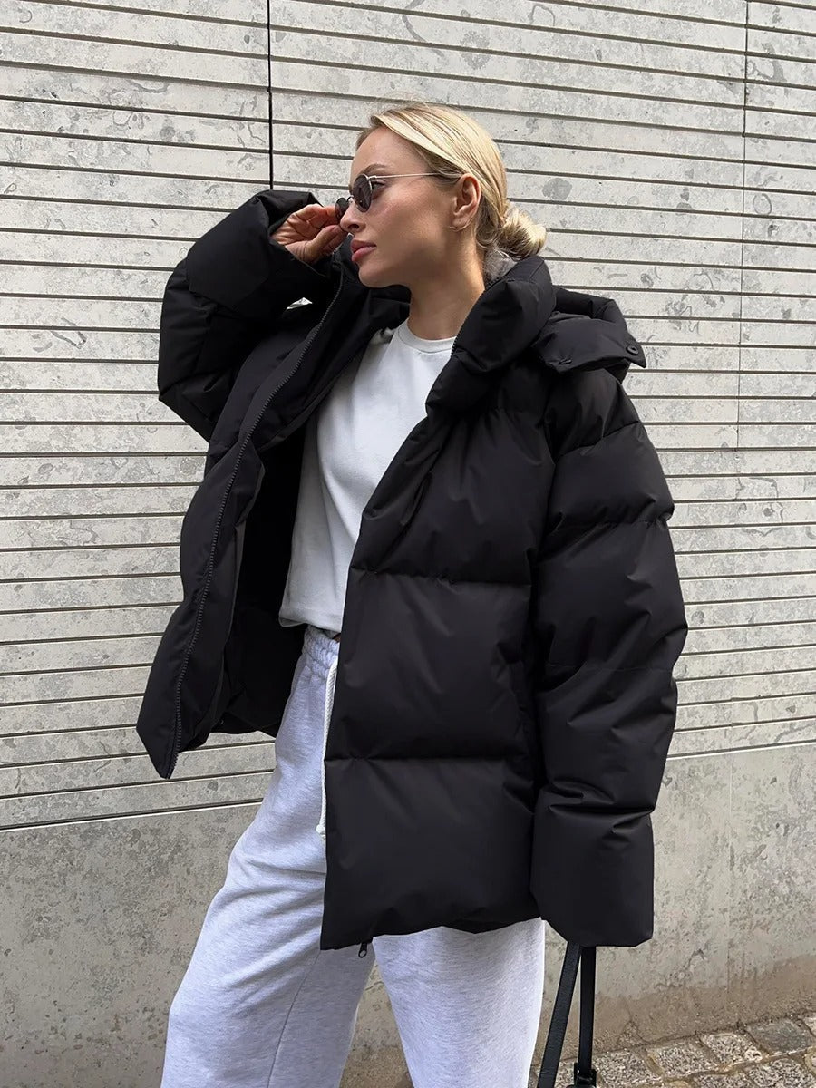 Women's Fashion Hooded Cotton Padded Short Jacket
