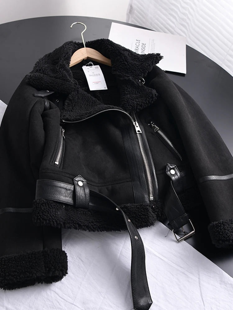 Women's Winter Thick Warm Suede Lamb Short Jacket