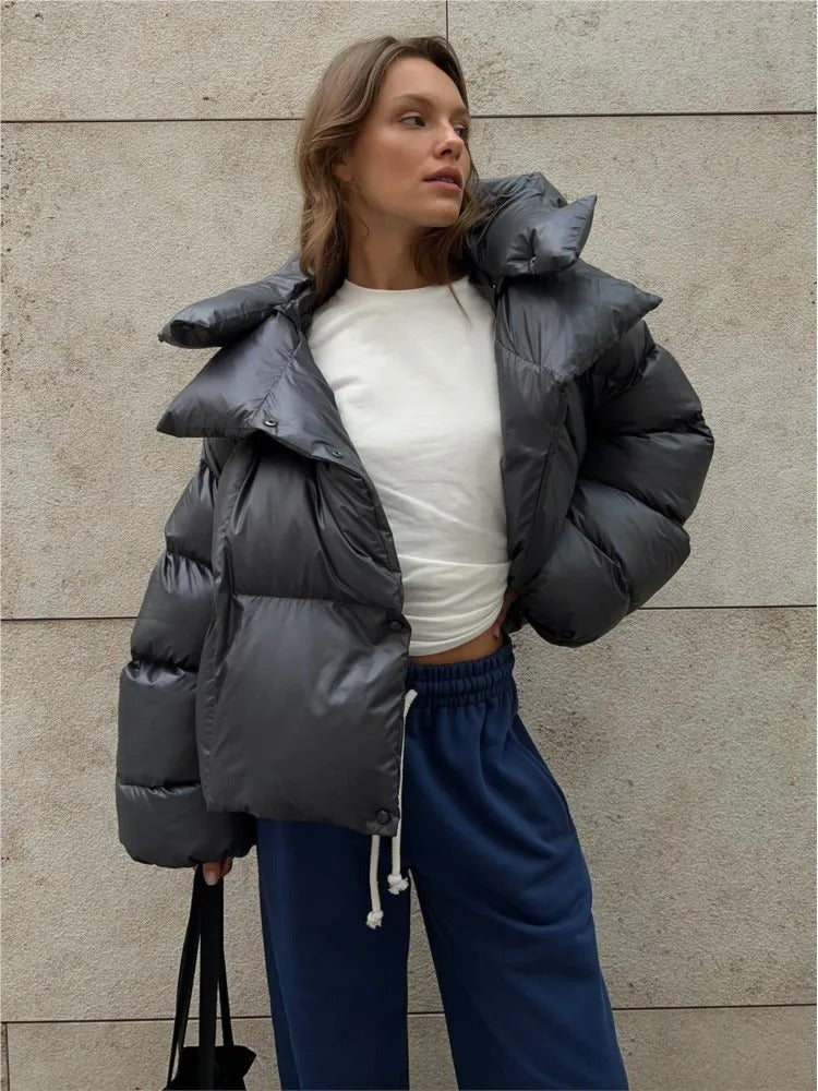 Women's Fashion Hooded Cotton Padded Short Jacket