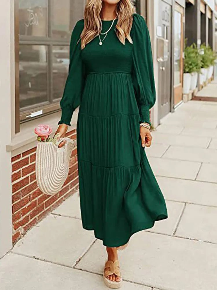 Valenzora | Midi dress with long sleeves and dinner jackets