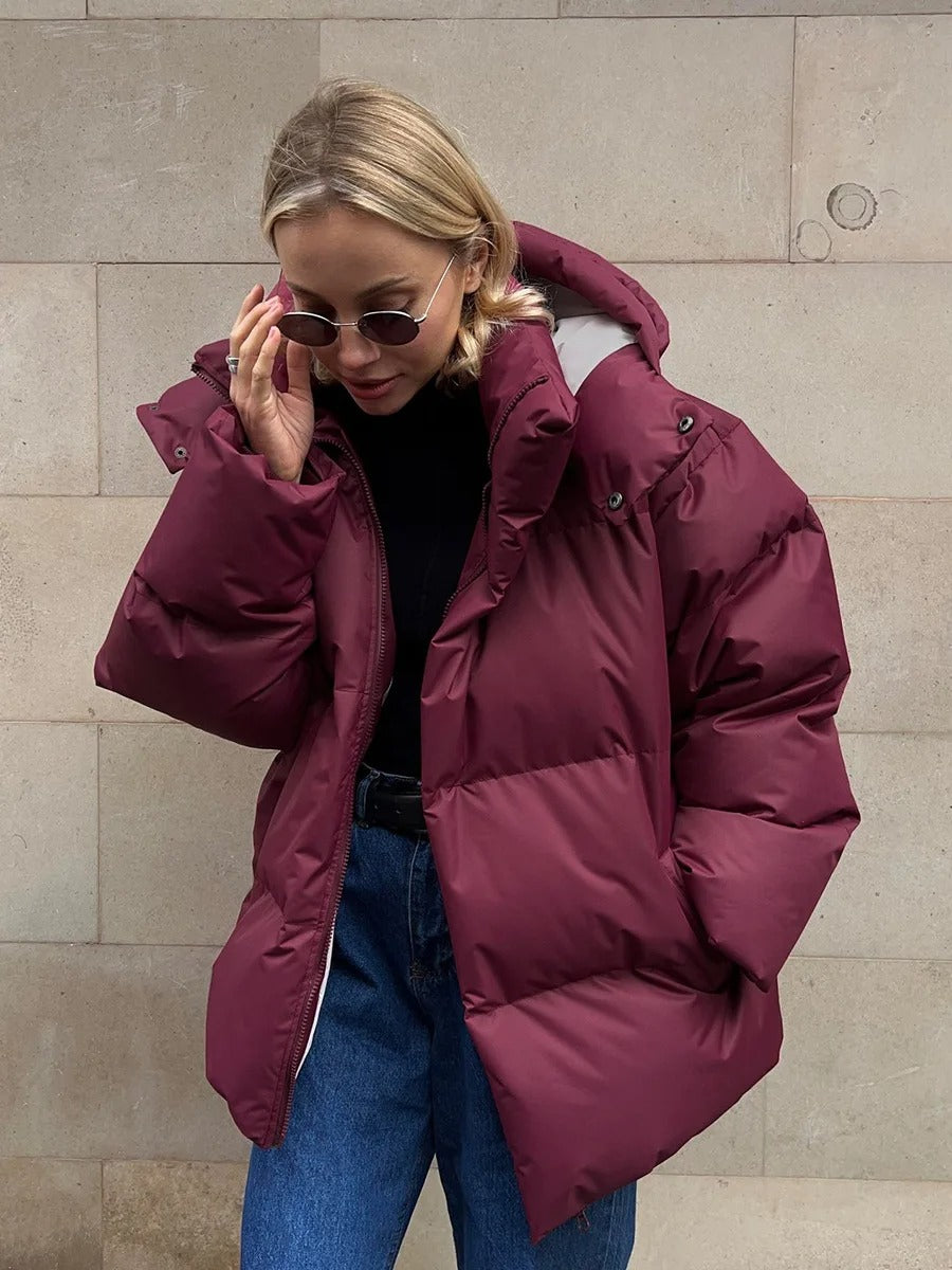 Valenzora | Fashionable short women's jacket with hood and padded cotton lining