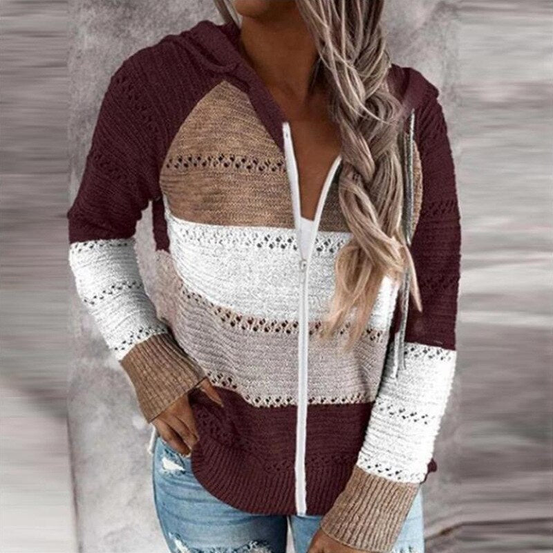 Valenzora | Bunt gestreifte Strickwesten im Ibiza-Boho-Stil für Damen – Trendy und bequem