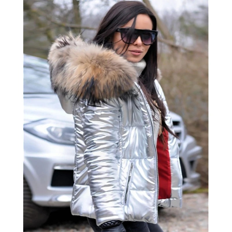 Valenzora - Paris - Stylish jacket with faux fur lining, hood and collar