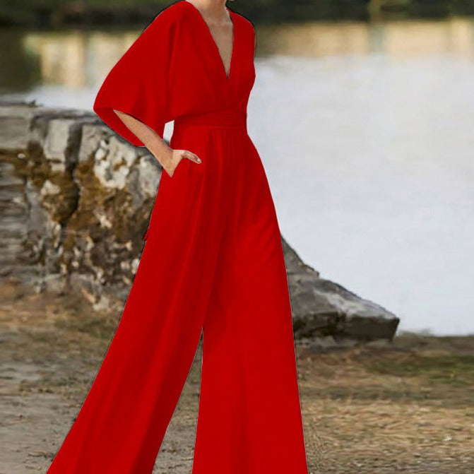 Valenzora | Jumpsuit with wide neckline for women