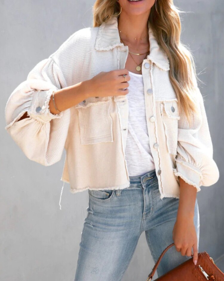 Valenzora Jacket | Modern women's jacket with ribbed velvet in pastel colors
