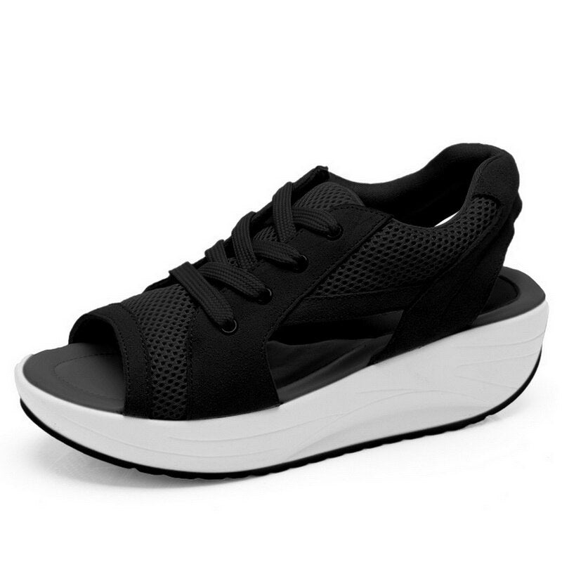 Gina™ - Sandals with contrasting lace-up neckline Last Day Discount]