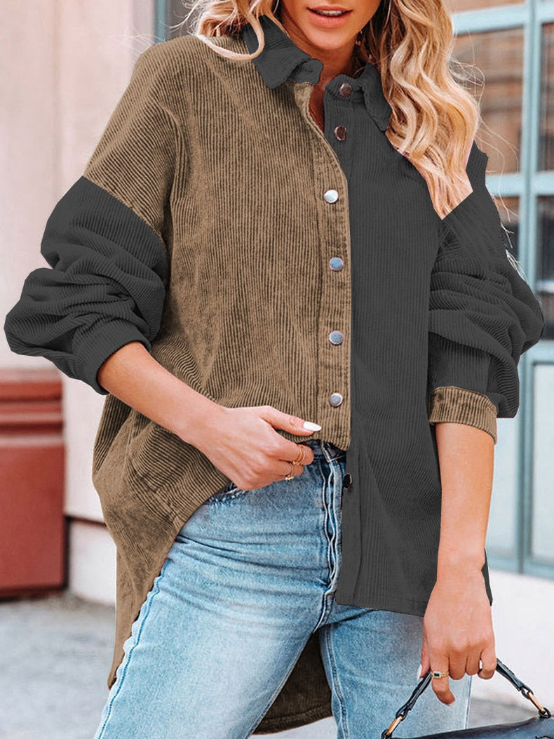 Valenzora Cordbluse | Moderne gerippte Damenjacke für den Herbst