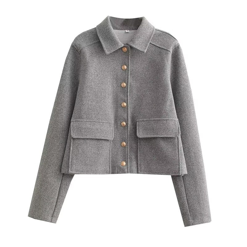 Valenzora Jacket | High-quality short jacket in a wool look for autumn