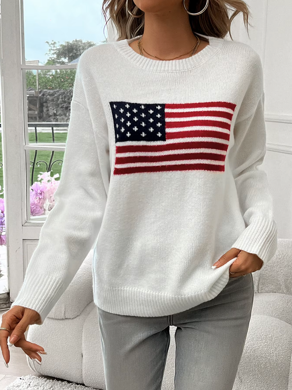 Valenzora | Baumwollstrickpullover mit Rundhals