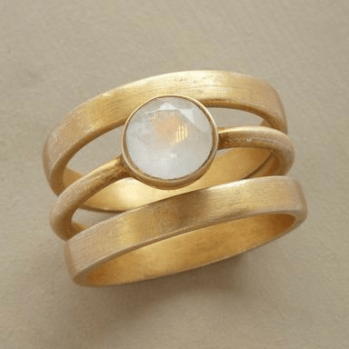 Valenzora | Gold & Intarsia Moonstone Ring