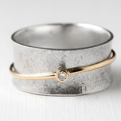 Valenzora | Gold Line Zirconia Silver Ring