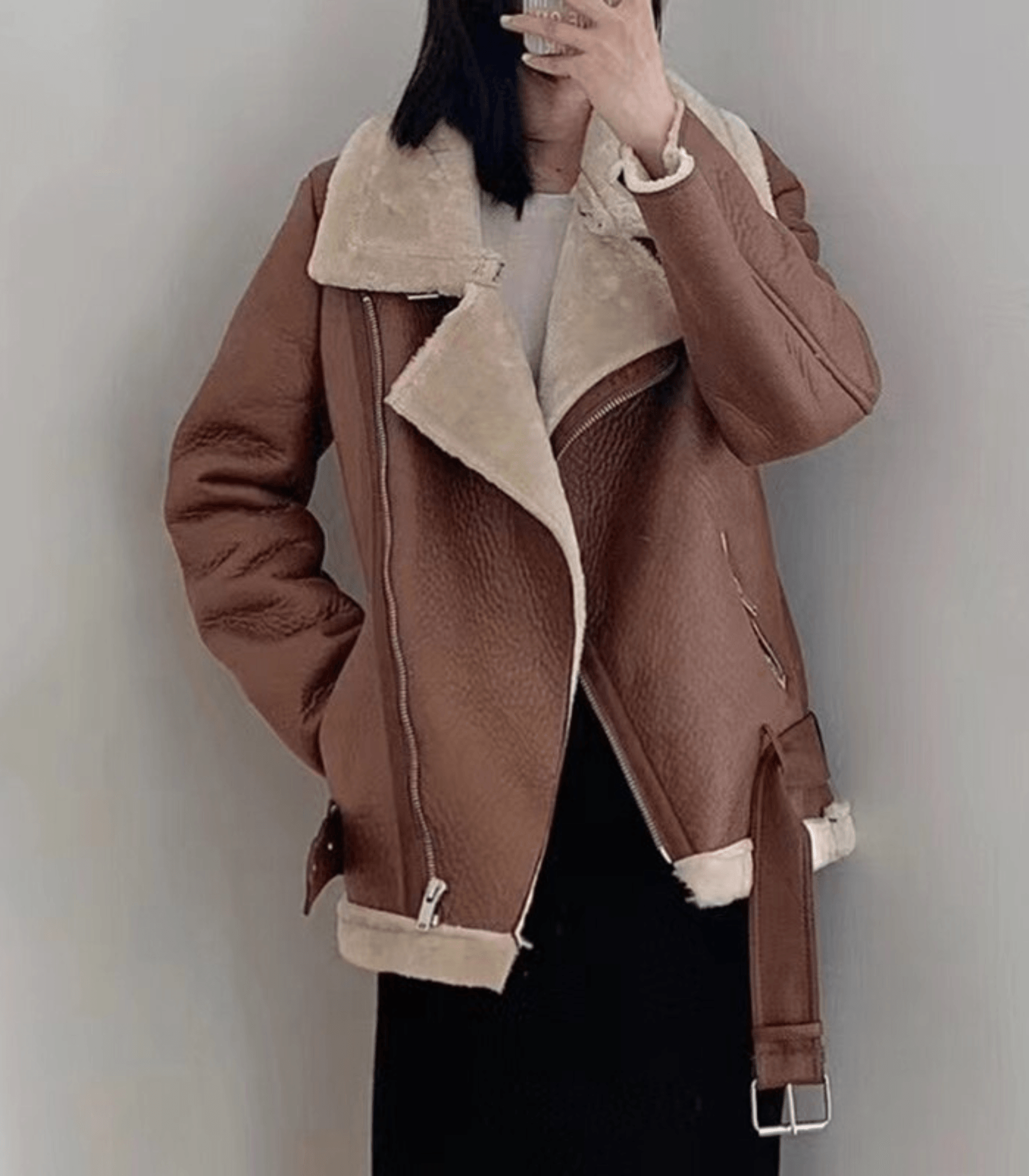 Valenzora Winter Chic - Eleganter Ledermantel für Damen