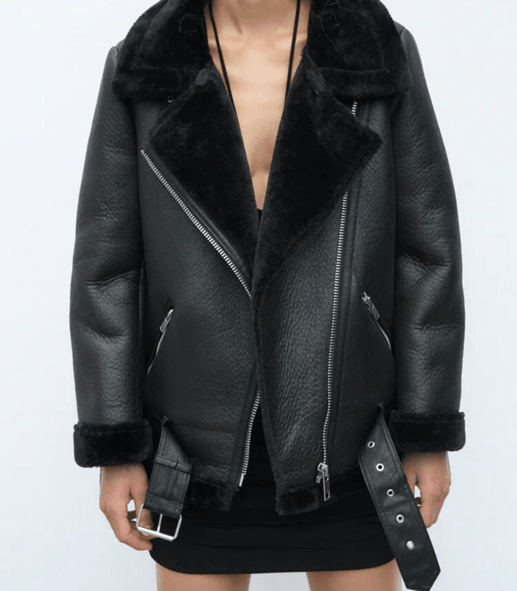 Valenzora Winter Chic - Eleganter Ledermantel für Damen