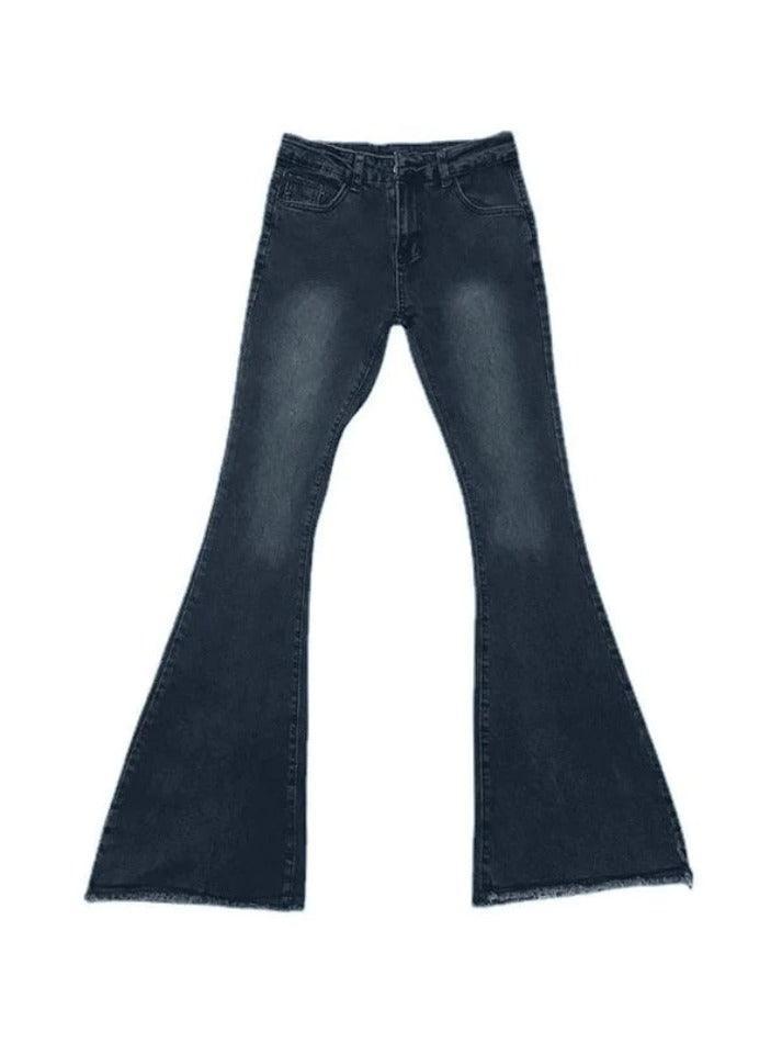 Valenzora | Washed Stretch Low Waist Flare Jeans