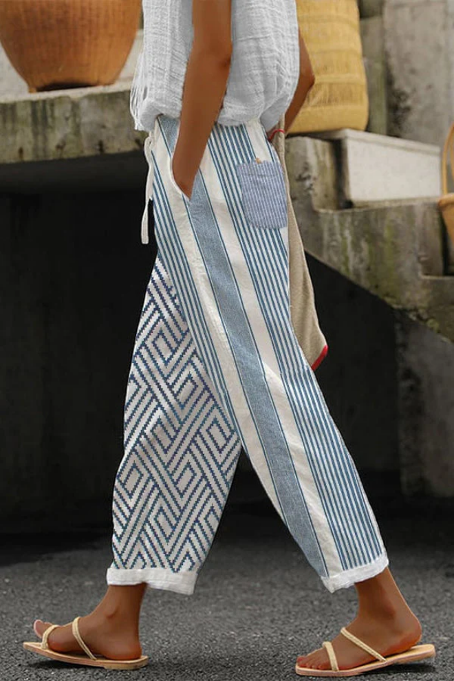 Valenzora | Lässig Unique Printed Button Pocket Pants