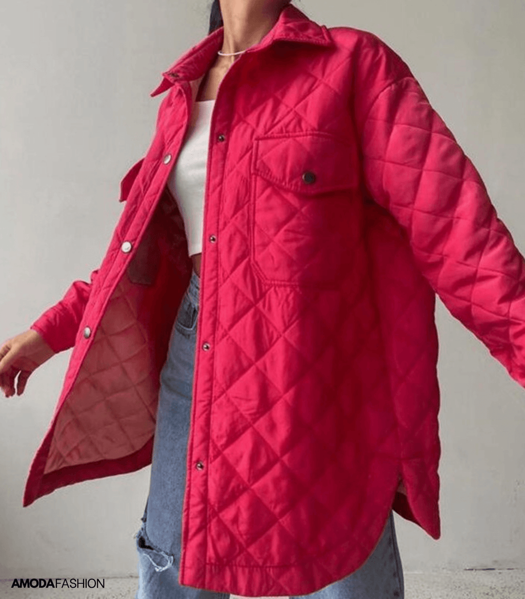 Gefütterte, locker sitzende Jacke in Übergrößen