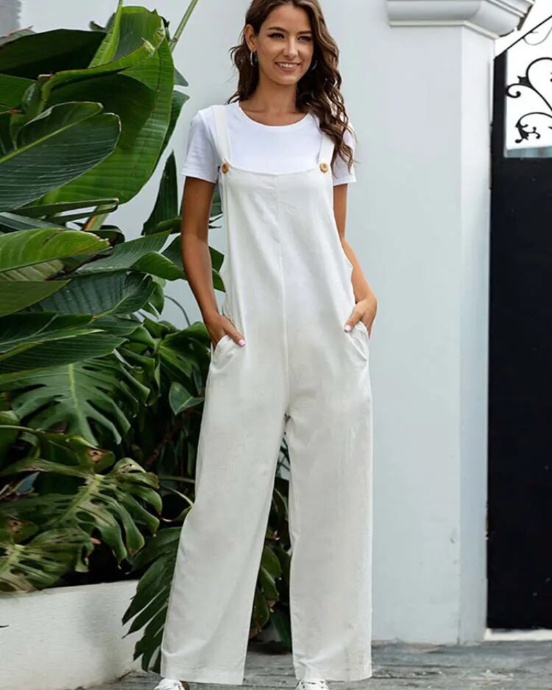 Valenzora | White Women's Casual Dungarees