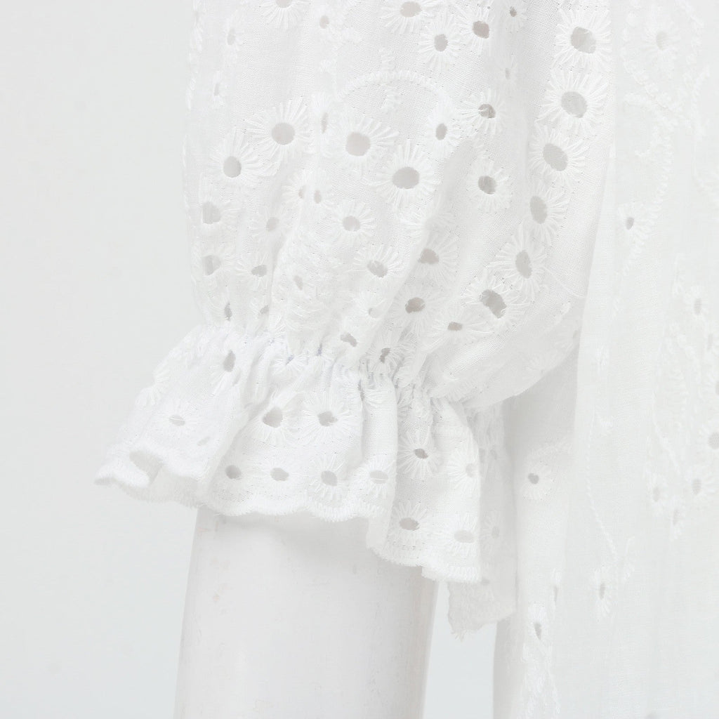 Valenzora | White Plus-Size Ruffled Dress