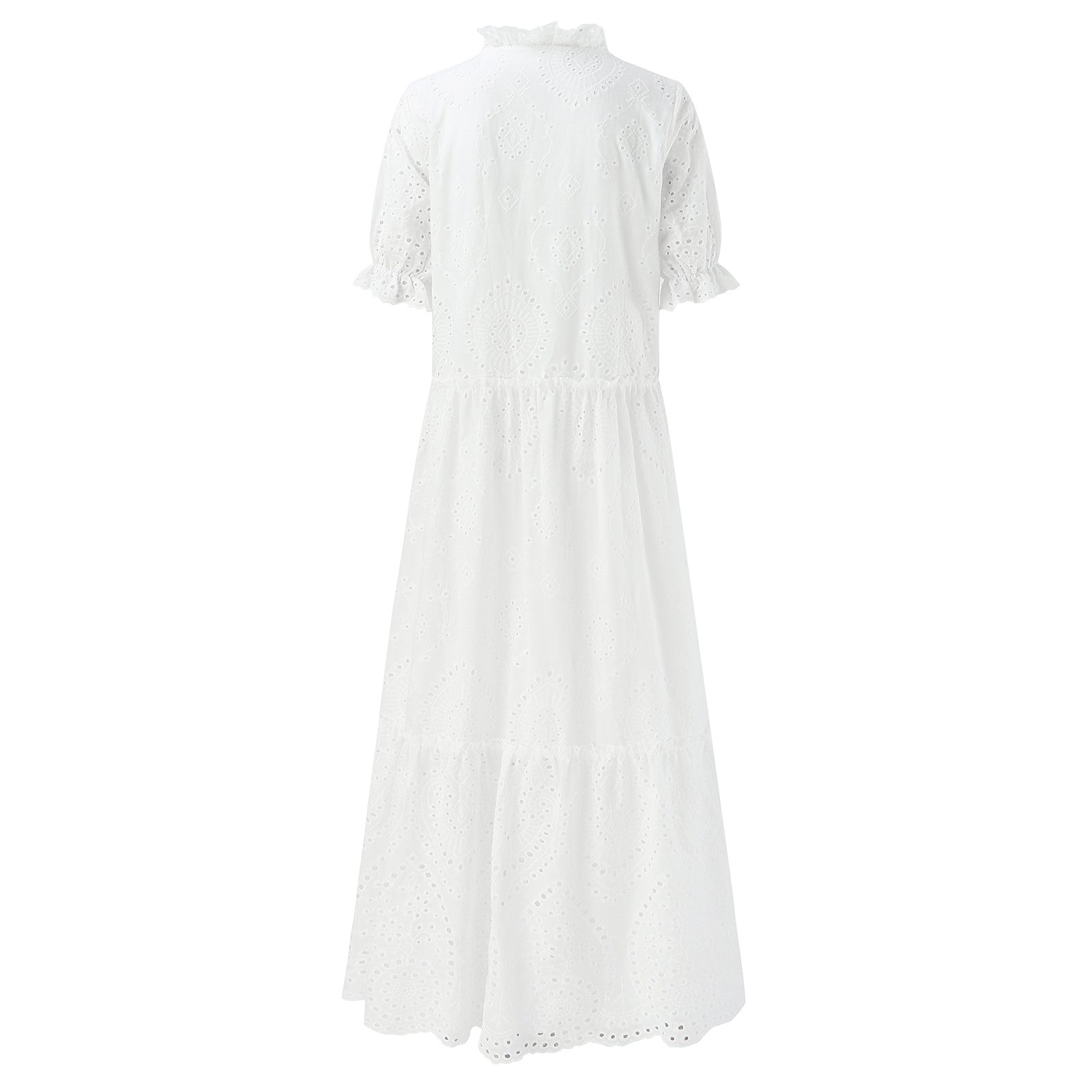 Valenzora | White Plus-Size Ruffled Dress