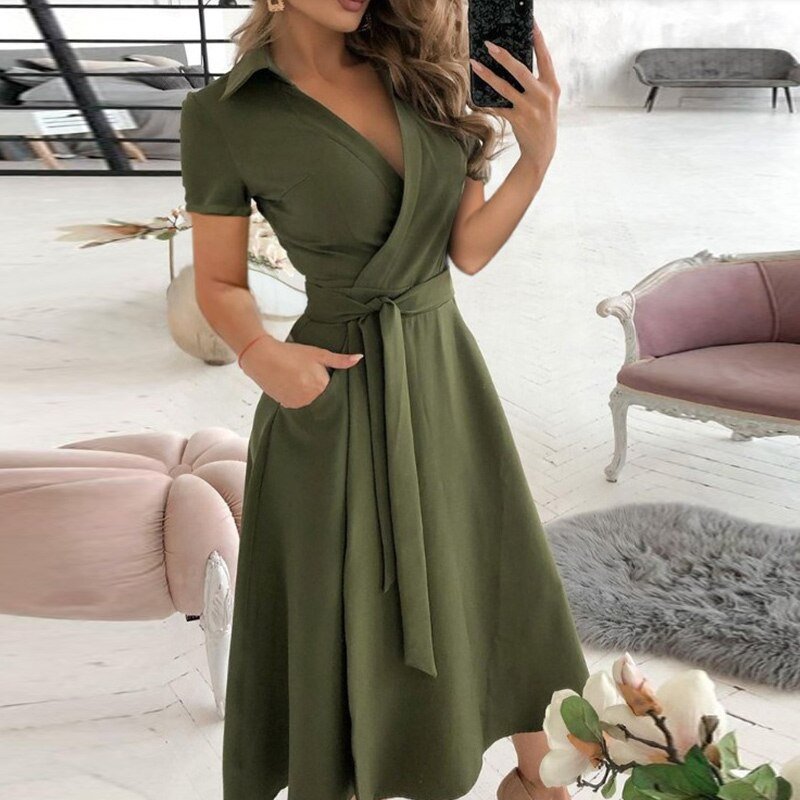 Valenzora A-line tie dress