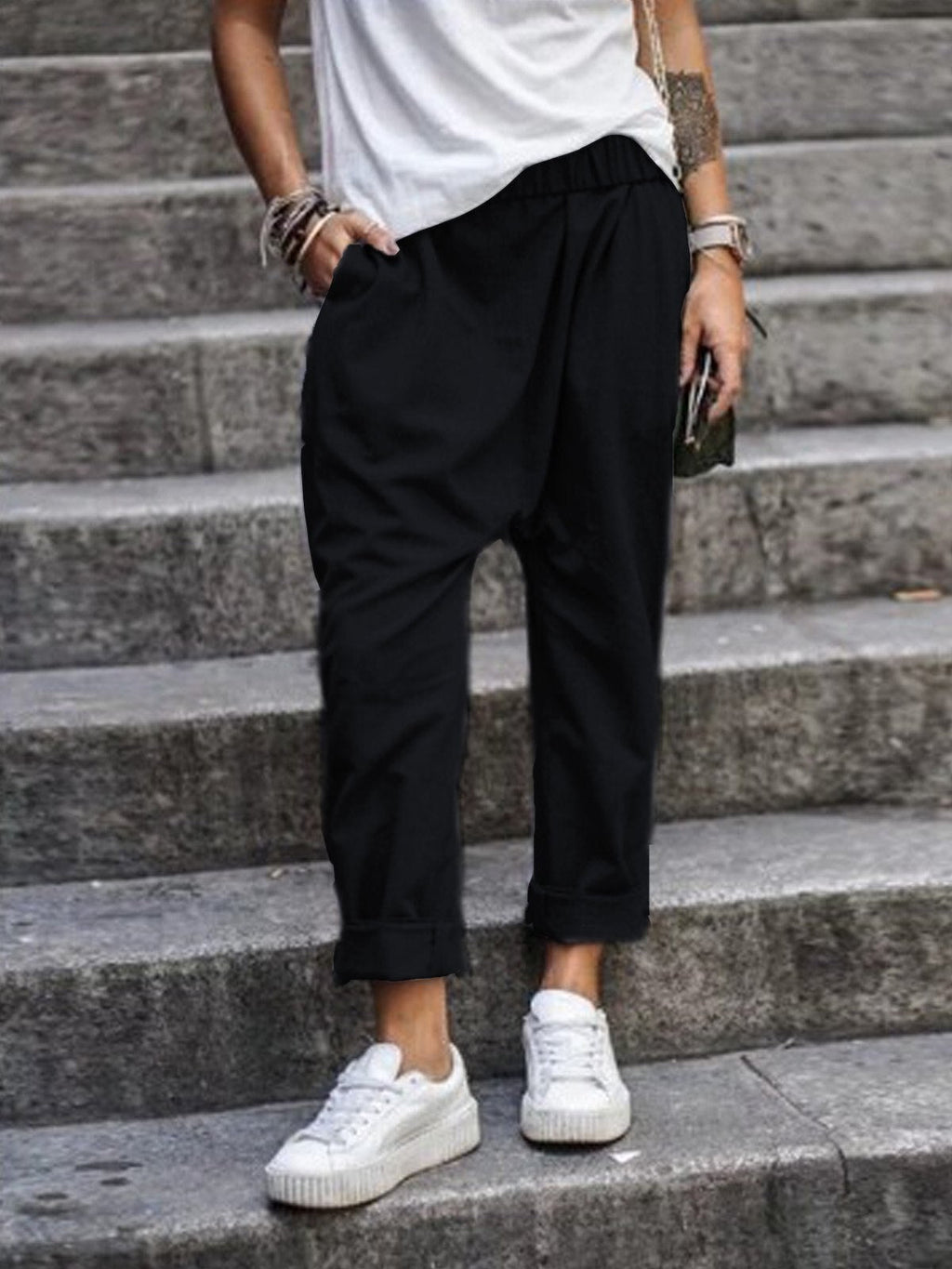 Valenzora | Casual Harem Pants with Low Crotch for Women