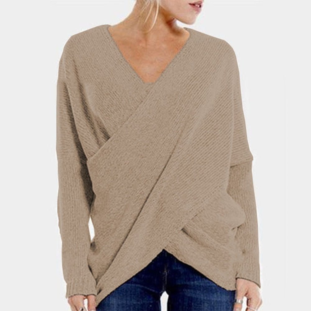 Valenzora | Cross Sweatshirt with V-neck