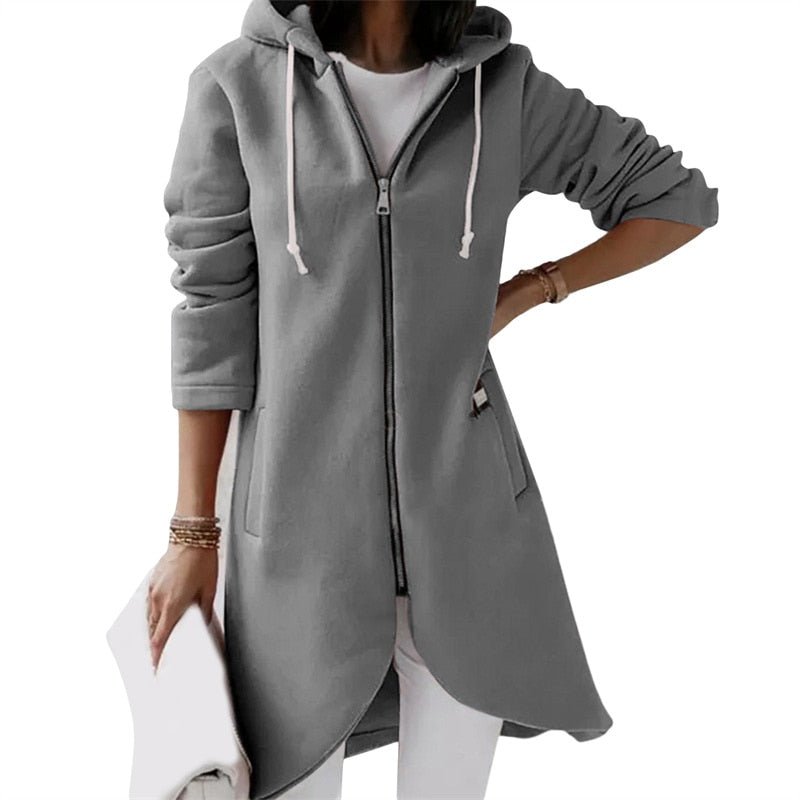Valenzora Jacke | Bequeme lange Kapuzenweste für Damen