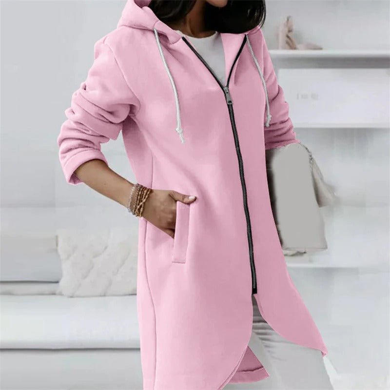 Valenzora Jacke | Bequeme lange Kapuzenweste für Damen