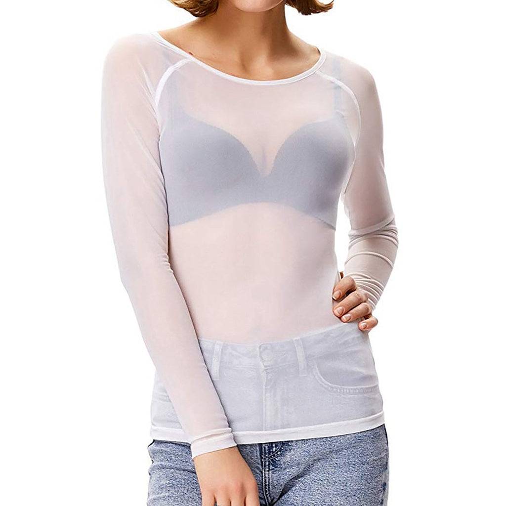 Valenzora | Transparentes Langarmshirt aus Mesh für Damen
