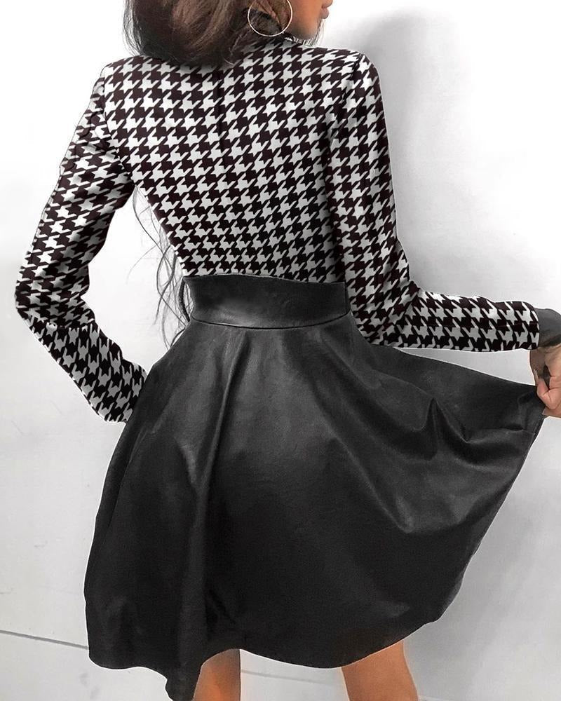 Valenzora Leather Zipper Mini Dress