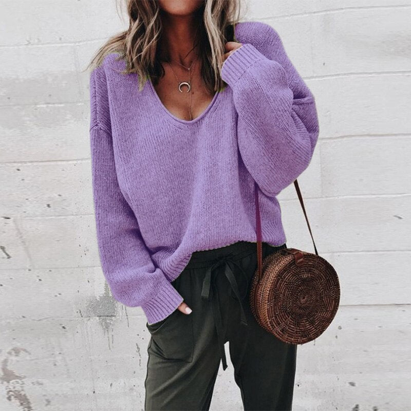 Valenzora | Elegante, bequeme V-Ausschnitt-Pullover für Damen