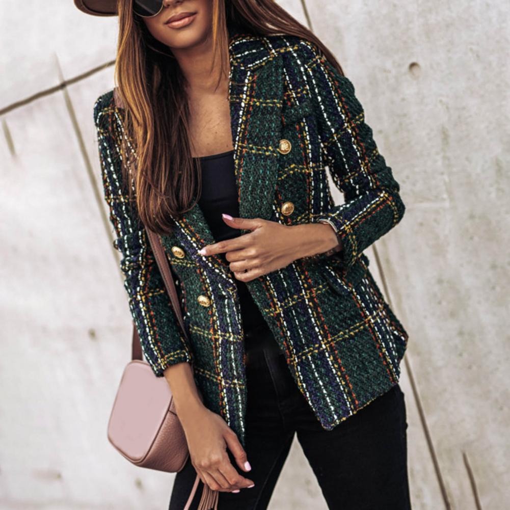 Valenzora – Karierter modischer Blazer mit Seitentaschen