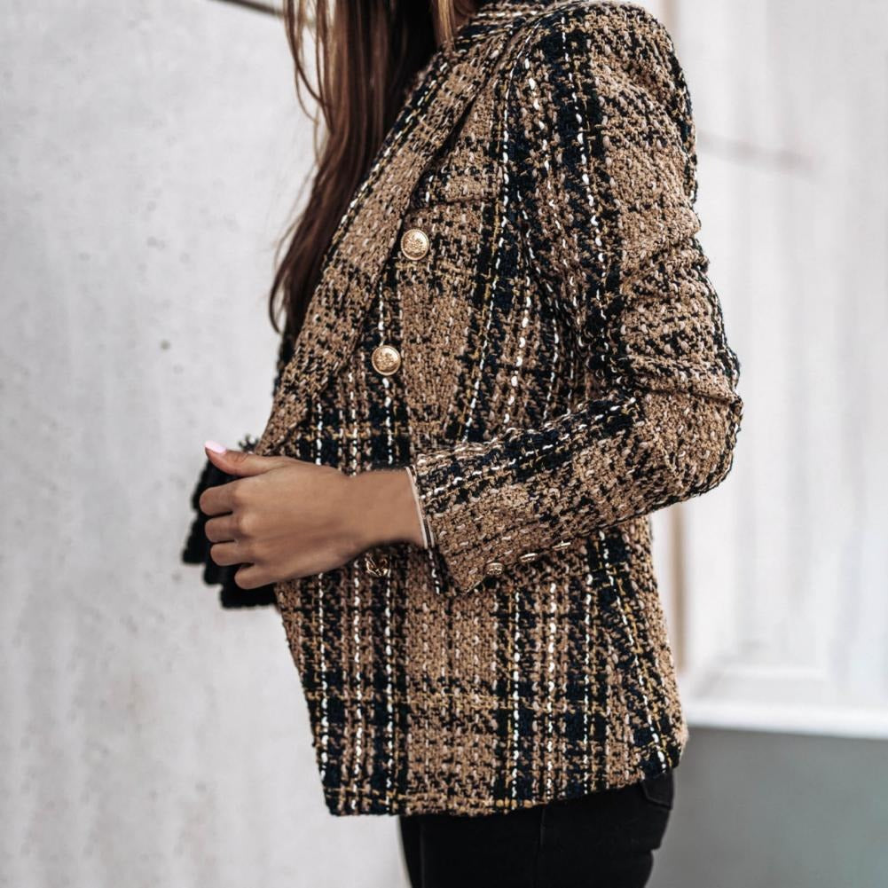 Valenzora – Karierter modischer Blazer mit Seitentaschen