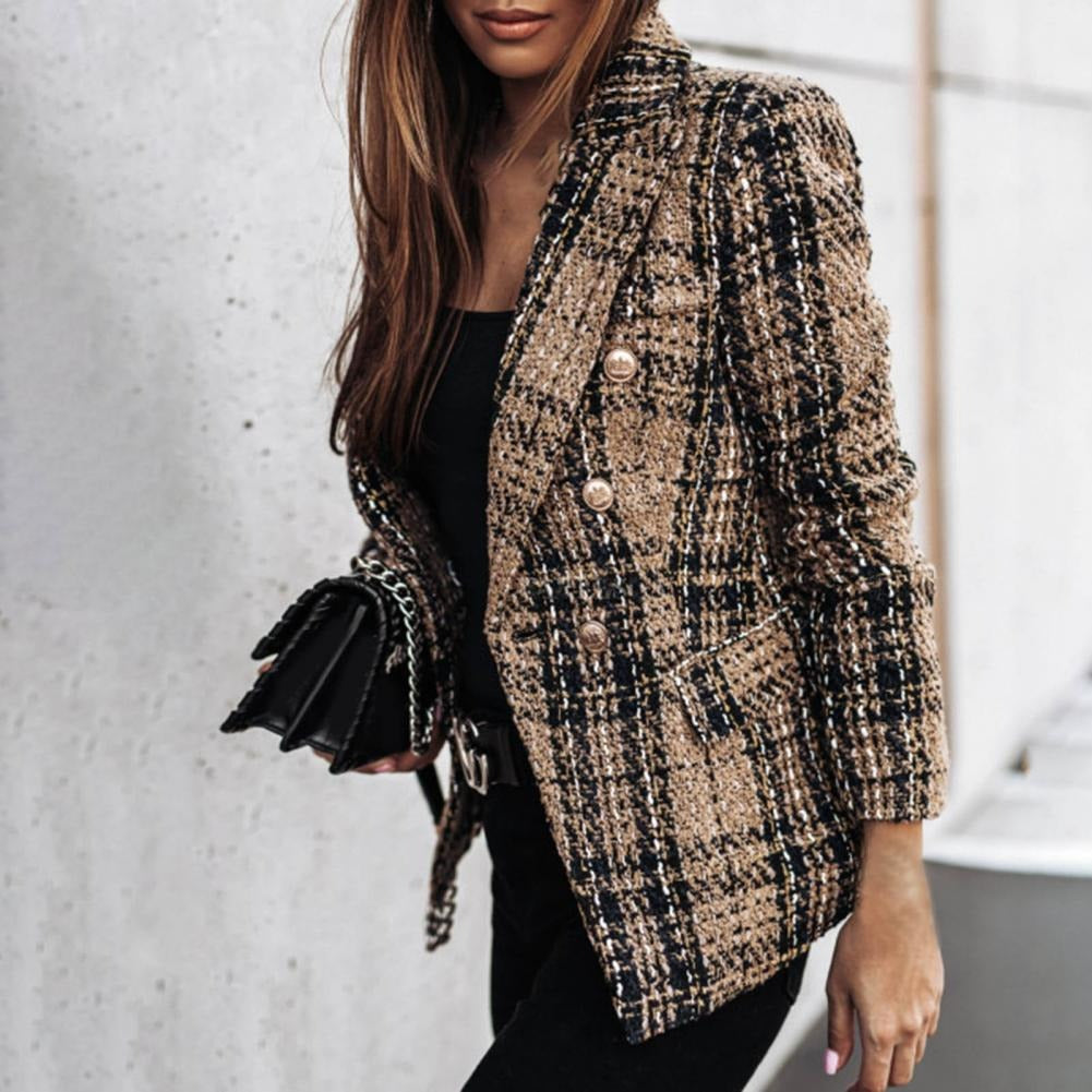 Valenzora – Karierter modischer Blazer mit Seitentaschen