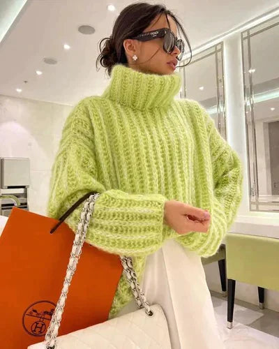 Fluffy roll-neck sweater