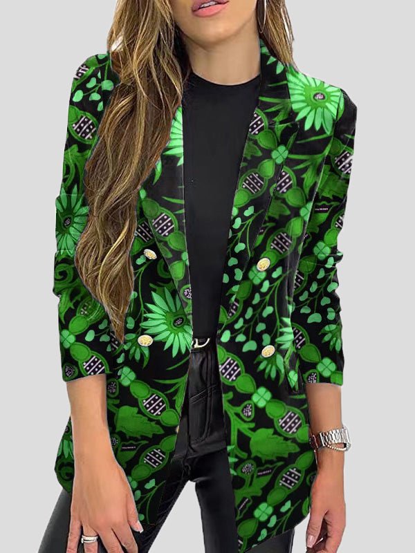 Valenzora | Printed blazers with lapels and long sleeves