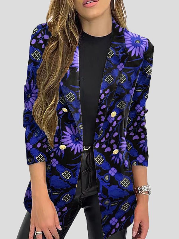 Valenzora | Printed blazers with lapels and long sleeves