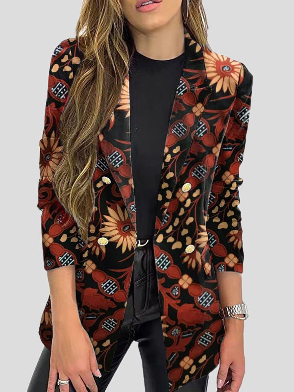 Valenzora | Printed blazers with lapels and long sleeves