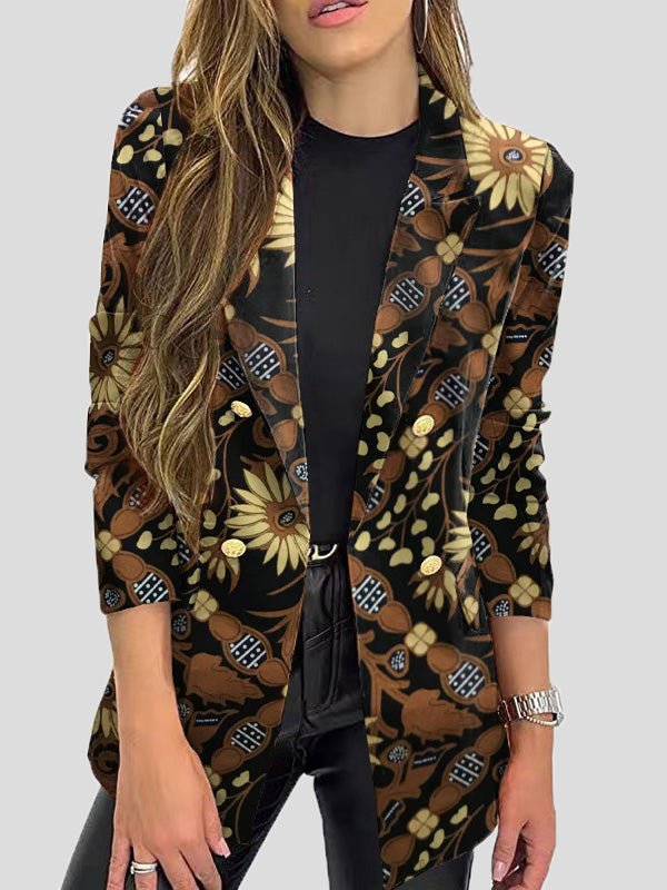 Valenzora | Printed blazers with lapels and long sleeves