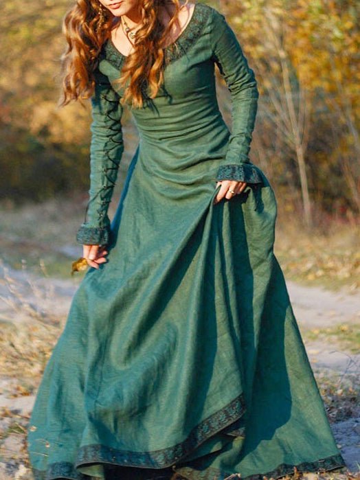 Valenzora | Damen-Kleid Rundhals Langarm-Kleid